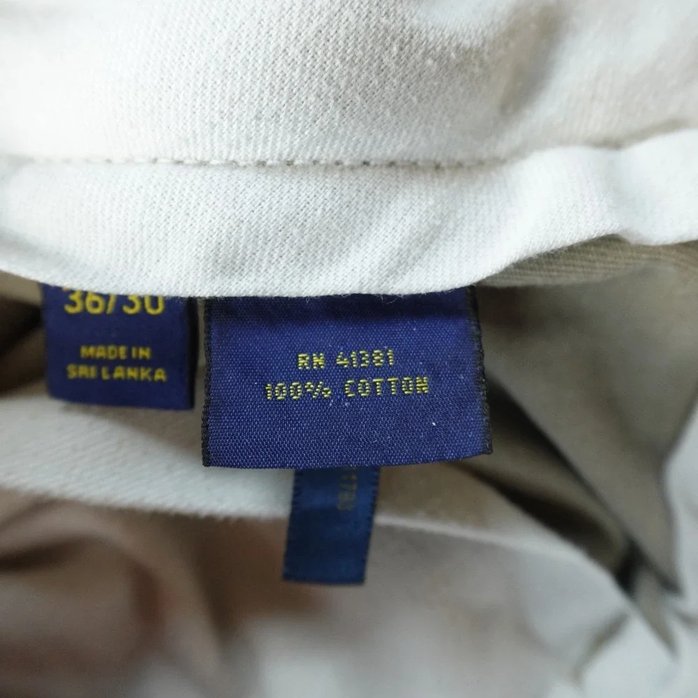 Polo Ralph Lauren Pants Mens 36X26‎ Beige Brown Tan Chino Trouser Golf Classic